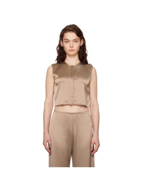 Brown Barb Crewneck Vest