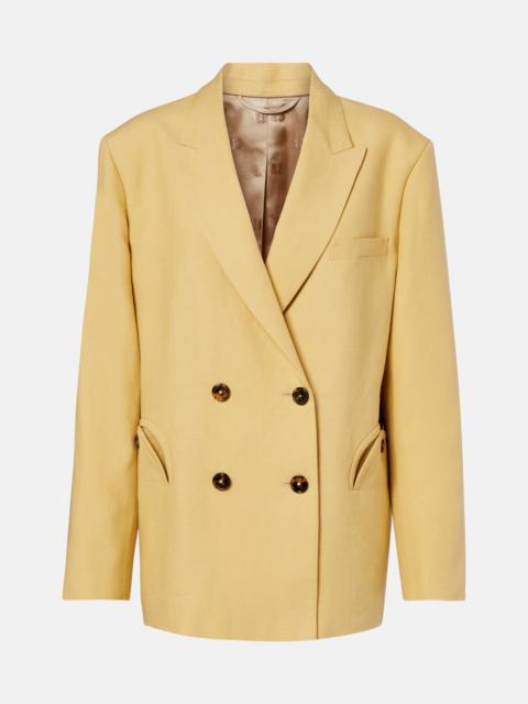 Nightbreak double-breasted linen blazer