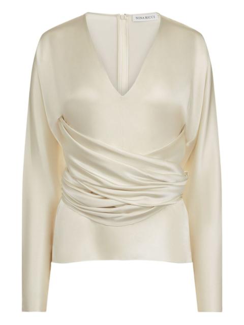 draped V-neck top