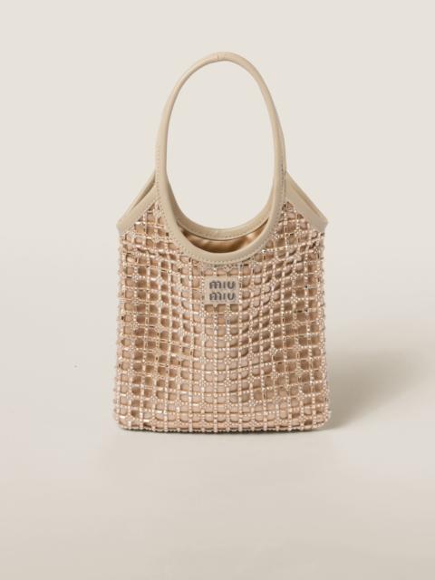 IVY satin handbag with synthetic crystals