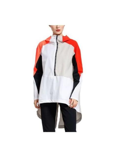 (WMNS) Under Armour Woven Graphic Anorak Jacket 'White Black Orange' 1317852-100