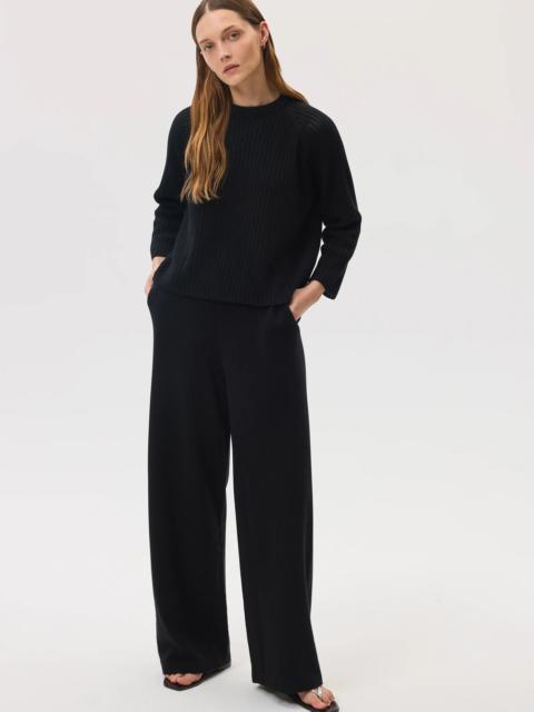 High Rise Black Cashmere Culottes