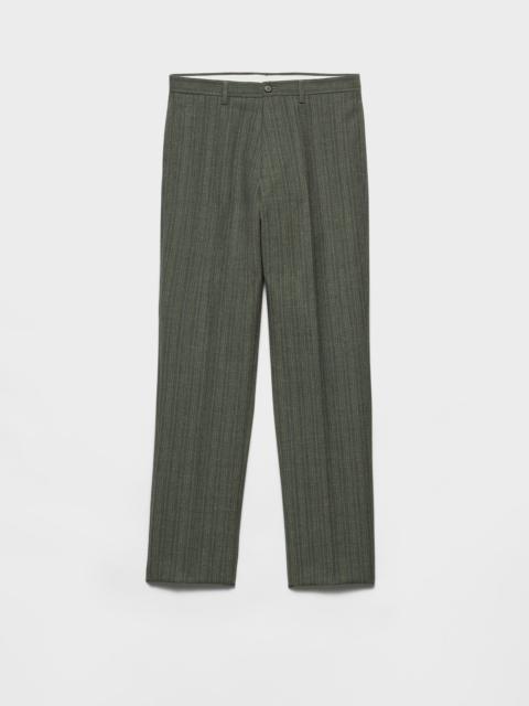 Pinstriped wool blend pants
