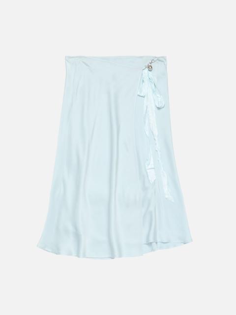 Silk wrap dress - Light blue