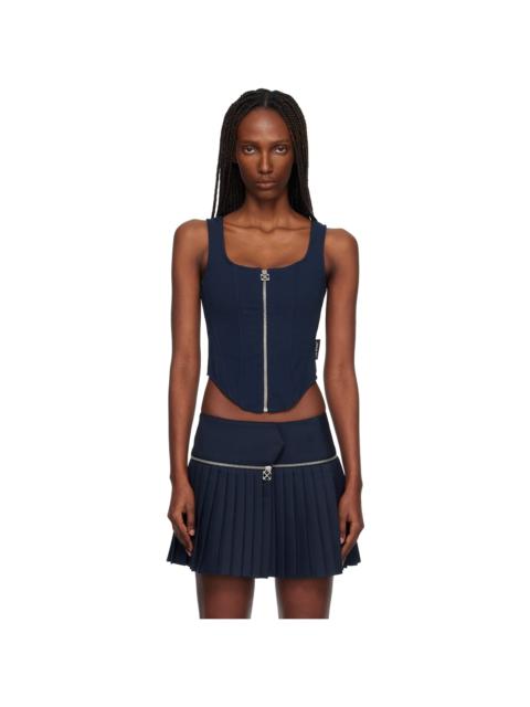 Navy Heavy Jer Corset Top