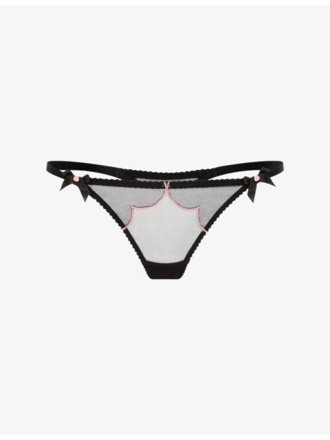 Lorna high-rise mesh thong