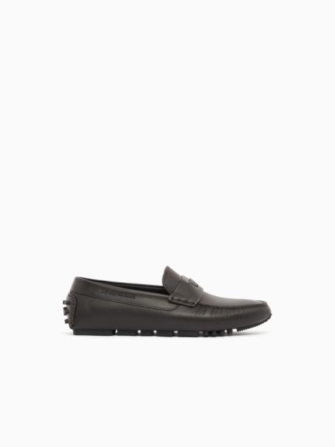 SAFFIANO LEATHER DRIVING LOAFERS