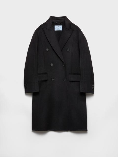 Double-breasted double cashwool coat