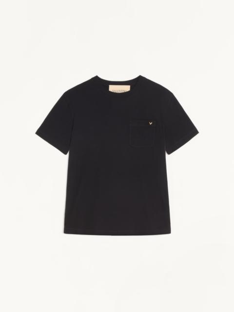 VALENTINO COTTON T-SHIRT WITH VGOLD