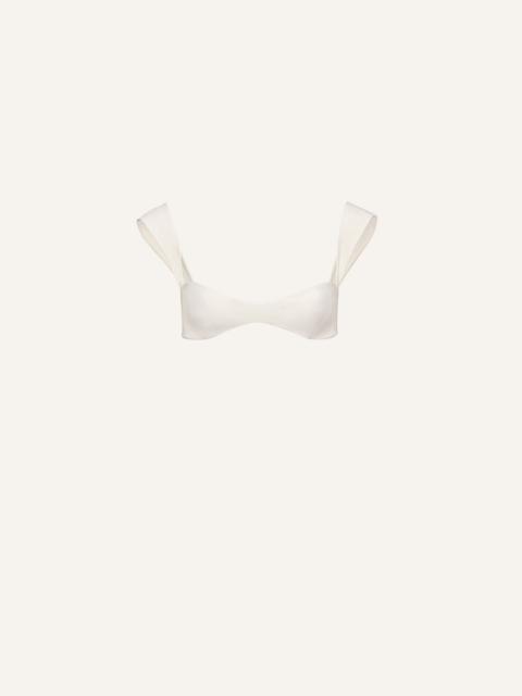 Retro bustier swim top in cream