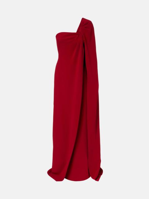 Asymmetric caped maxi dress