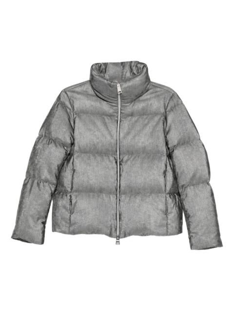 metallic-effect quilted jacket