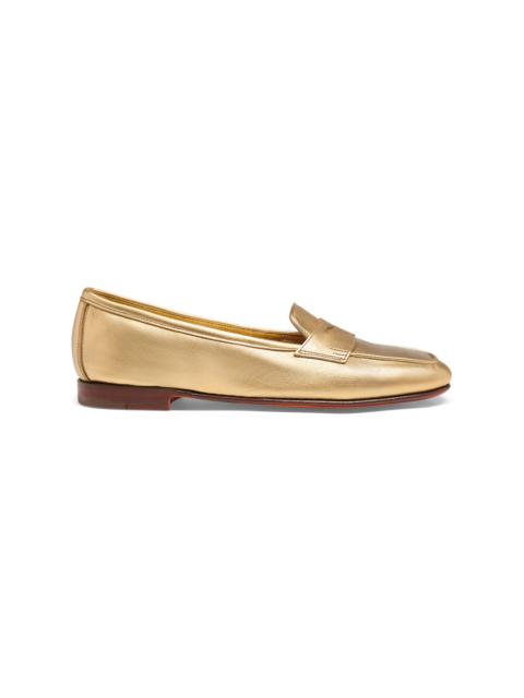 Women's gold laminated leather Carla loafer