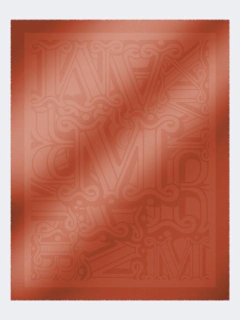 Cotton, modal and cashmere jacquard shawl - CORAL