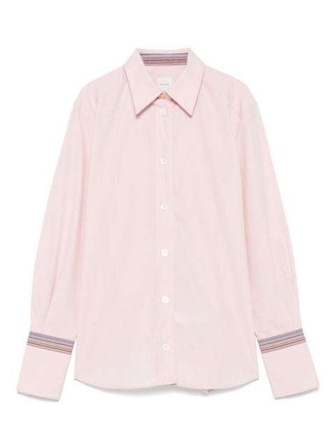 striped-cuff cotton shirt