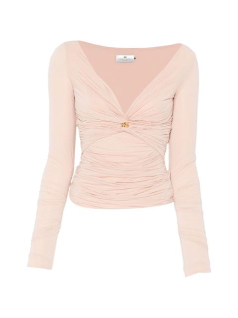 V-neck long-sleeve T-shirt