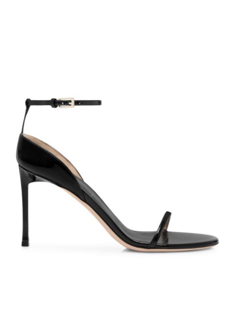 VERTIGO PATENT LEATHER SANDAL WITH ANKLE STRAP