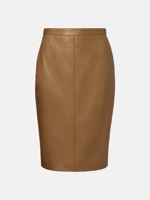 Leather pencil skirt