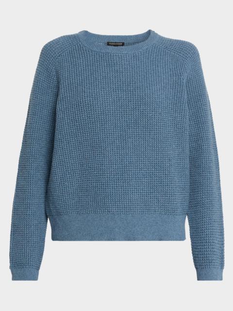 Crewneck Cotton-Cashmere Thermal Knit Top