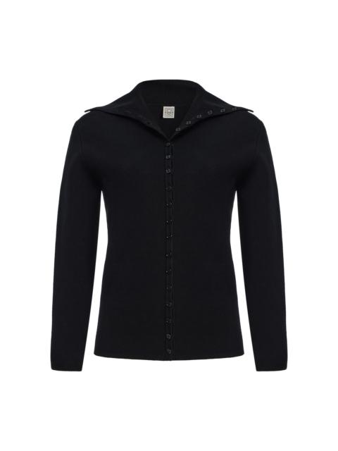 Knit Polo Cardigan black