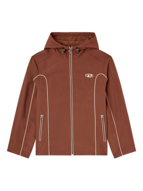 piped hooded jacket
