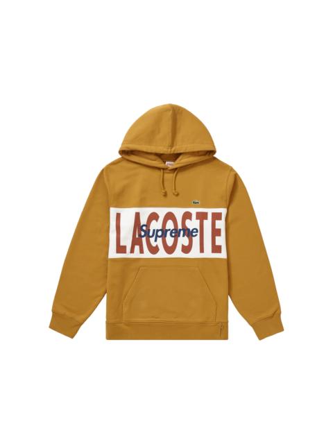 Supreme LACOSTE Logo Panel Hooded Sweatshirt Gold