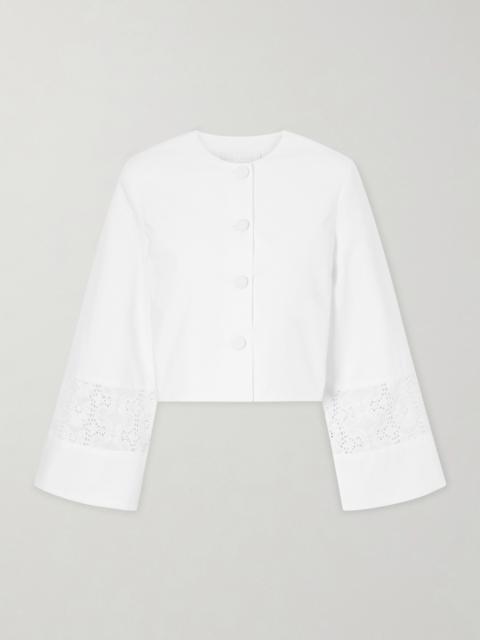 Ruby Broderie Anglaise-trimmed Cotton-poplin Jacket