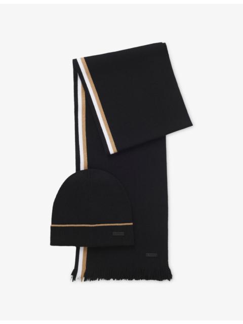 Branded Knitted Beanie Hat and Scarf Set