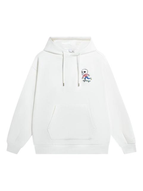 Li-Ning x Pablo Ientile Skull Graphic Hoodie 'White' AWDS913-3