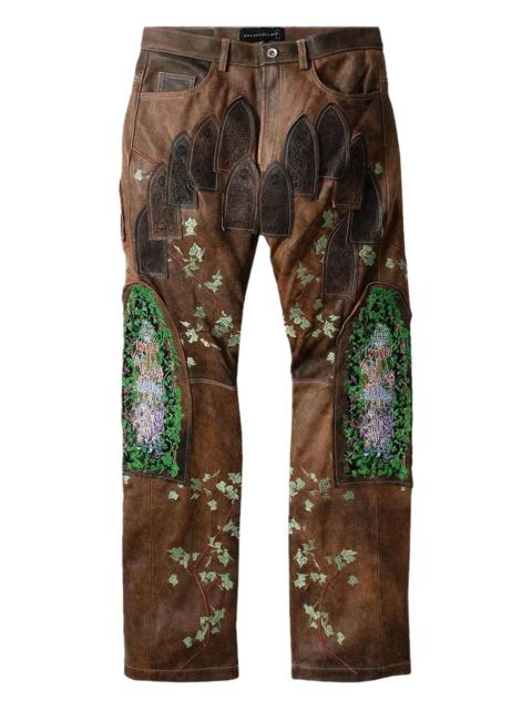 patch-detailed trousers