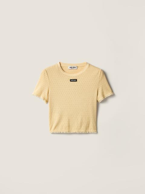 Garment-dyed cotton top