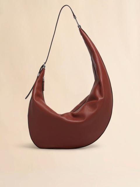 BROWN LEATHER DOT MEDIUM HOBO BAG