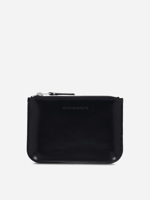 Mirror Inside Zip Pouch Black / Silver