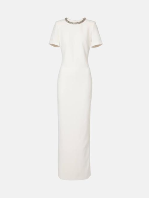 Embellished crêpe gown