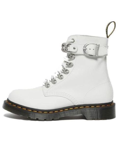 (WMNS) Dr. Martens 1460 Pascal Chain Leather Lace Up Boot 'White' 27266100