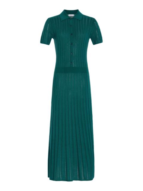 Elvis Cashmere-Silk Midi Shirt Dress green