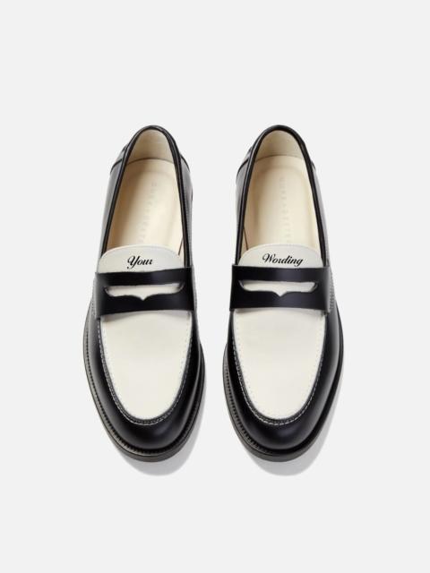 Hand-Painted Lettering Penny Loafer - Men's