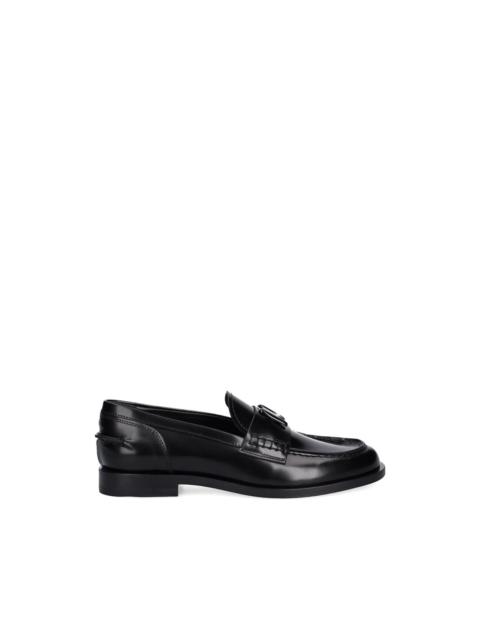letter-appliqué loafers