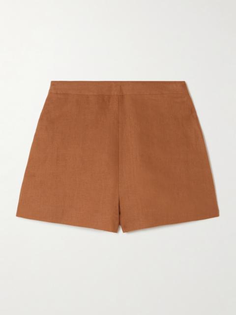 Perri Pleated Linen Shorts