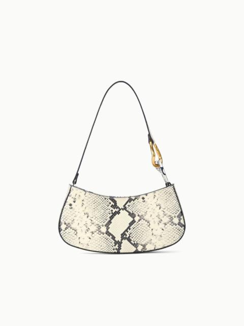STAUD OLLIE BAG WHITE SNAKE