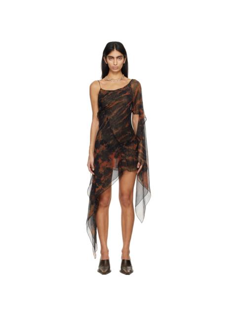 Black & Orange Fuel Minidress