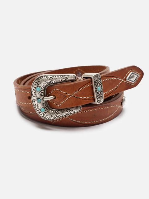 Western Embellished Belt Toffee Brown