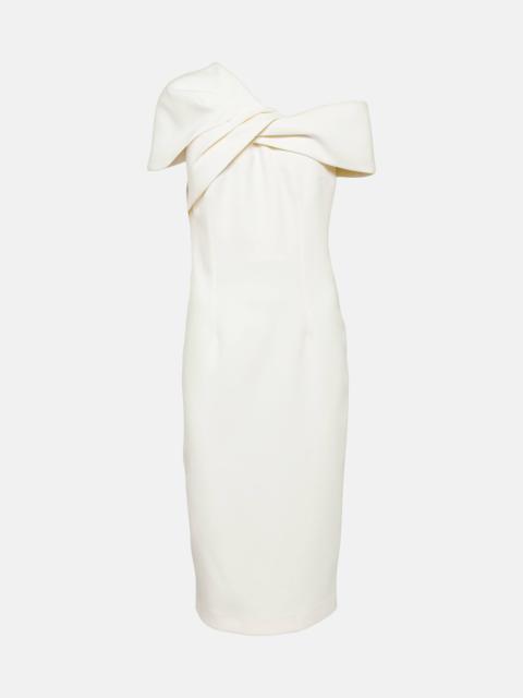 Salmone crêpe midi dress