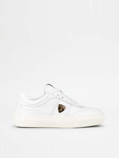 SNEAKERS IN LEATHER - WHITE