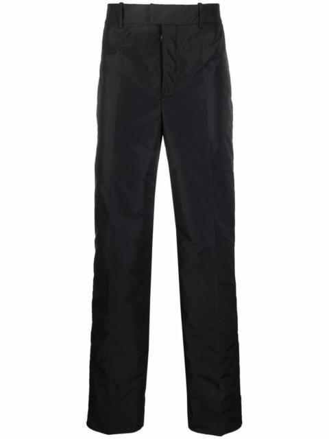 padded straight-leg trousers