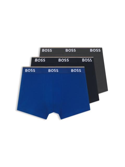 THREE-PACK OF STRETCH-COTTON TRUNKS WITH LOGO WAISTBANDS