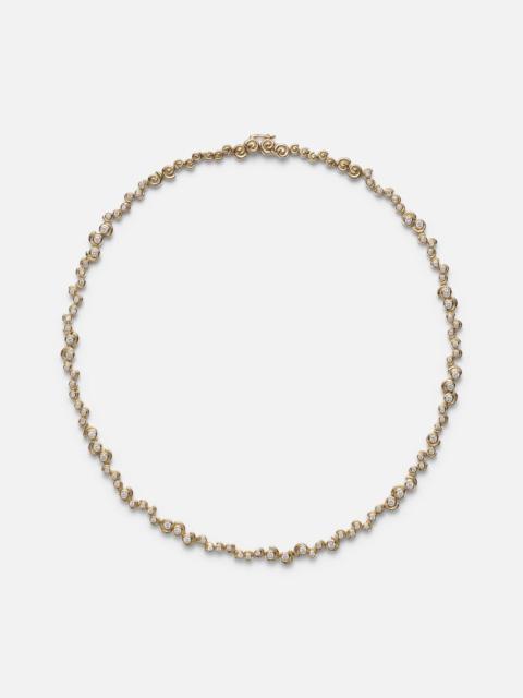 Collier Riviere Escargots 9kt gold necklace with diamonds