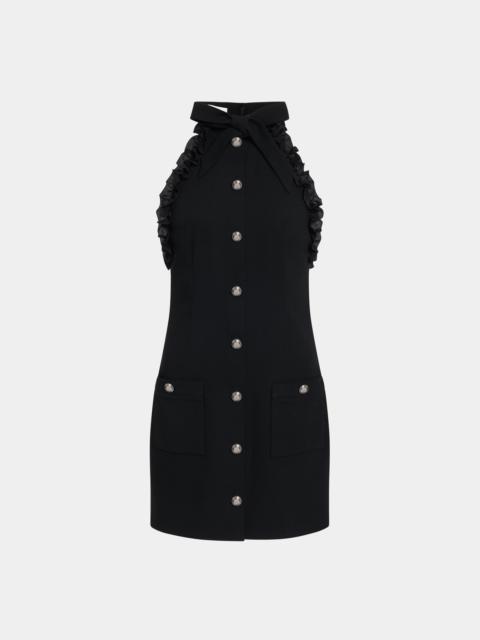 WOOL CREPE MINI DRESS WITH BOW