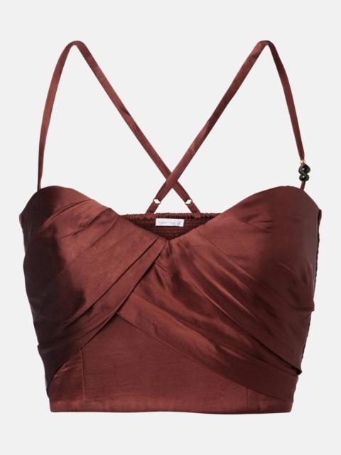 Palmire satin crop top