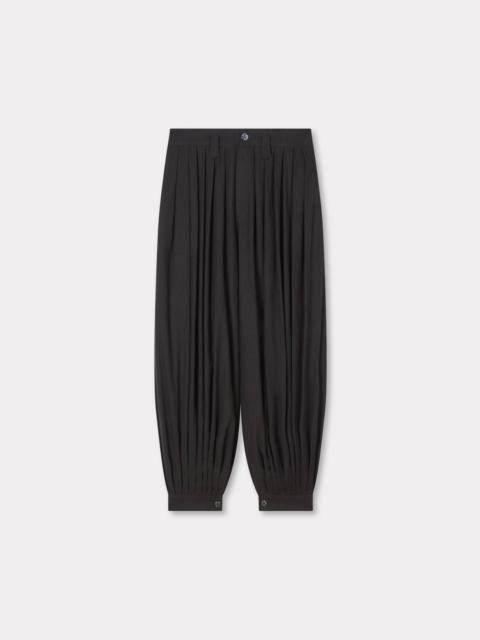 Balloon pleated pants in cotton hemp